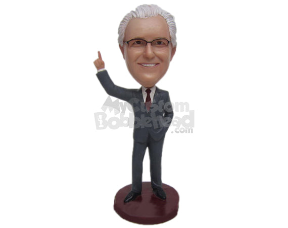 Custom Bobblehead Businessman In Formal Outfit Pointing To The Sky - Careers & Professionals Corporate & Executives Personalized Bobblehead & Cake Topper Custom Bobblehead Businessman In Formal Outfit Pointing To The Sky - Careers & Professionals Corporate & Executives Personalized Bobblehead & Cake Topper